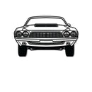 1972 Challanger Front View Metal Car Wall Art - NC0146