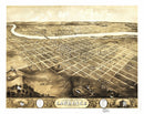 Vintage Map of Lawrence, Kansas 1869