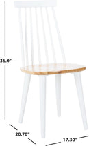 Farmhouse Spindle Back Side Chair White Natural Dining Room