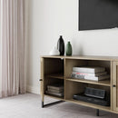 Mina Modern TV Stand With Storage Doors Oak Finish