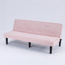 Modern corduroy sofa bed, black/beige/pink, 66 inches