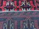 3X5 Vintage Handmade Tribal Wool Rug Balouchi Rug Afghan Rug Red Beige Blue Nice