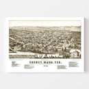 Vintage Map of Cheney, Washington 1884
