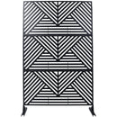 Outdoor & Indoor Privacy Screen Metal Privacy Screen 76' H×48' W, Freestanding Decorative Privacy Screen for Deck Balcony Patio, Privacy Fence Panels for Outside Lawn Garden PS101 BLACK