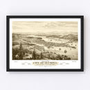 Vintage Map of Olympia, Washington 1878