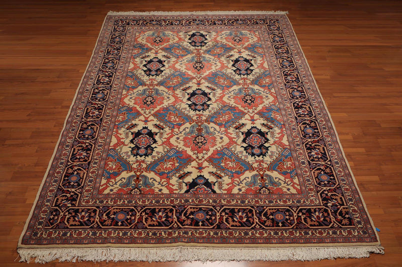 Hand knotted Rare Romanian Bakhtiari Wool Area Rug Beige 9’9" x 14’4"