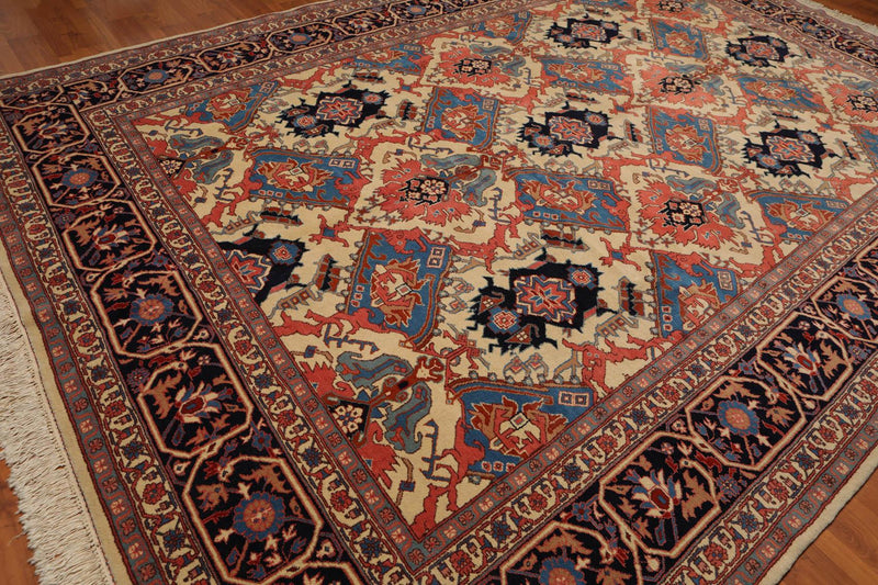 Hand knotted Rare Romanian Bakhtiari Wool Area Rug Beige 9’9" x 14’4"