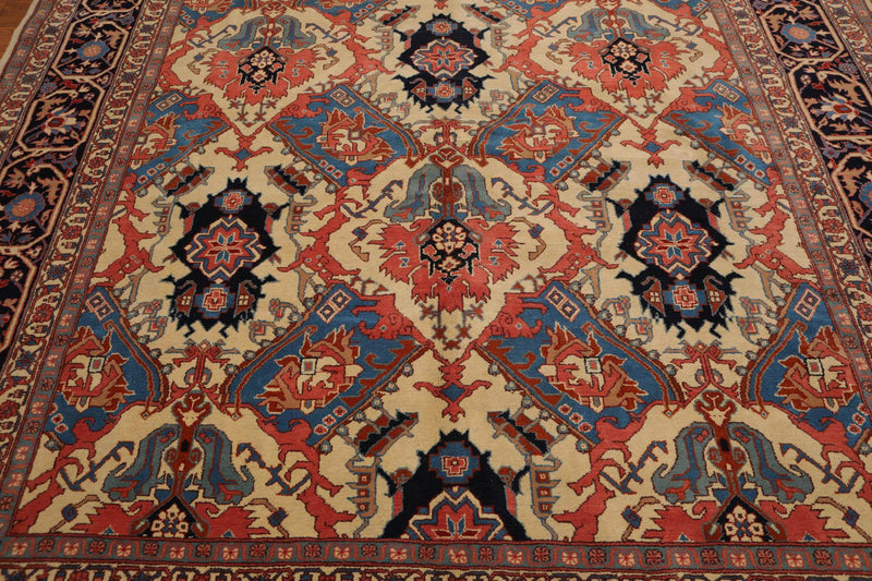 Hand knotted Rare Romanian Bakhtiari Wool Area Rug Beige 9’9" x 14’4"