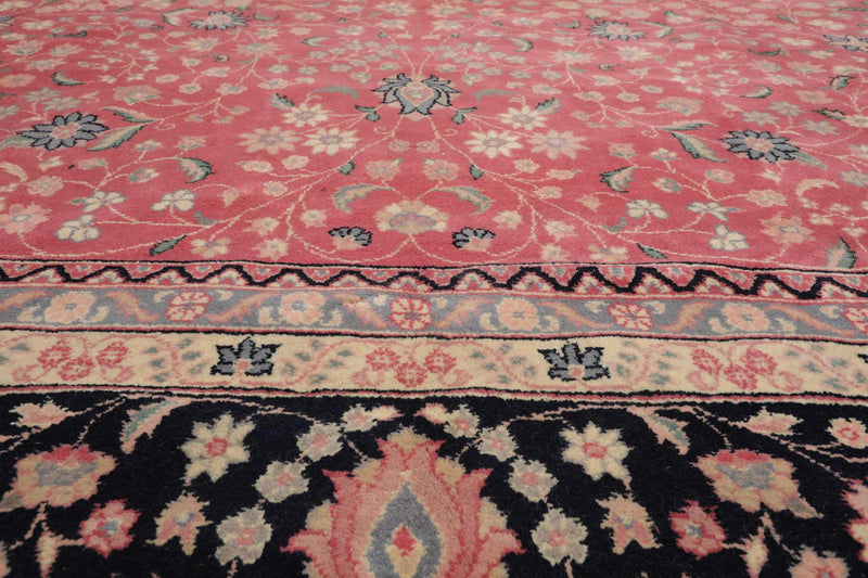 11'7" x 16'3" Rare Romanian Palace Size Hand Knotted Wool Kashaan Area Rug Pink