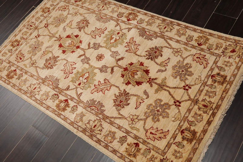 3’2” x 5’2" Hand Knotted 100% Wool Peshawar Traditional Oriental Area Rug Beige