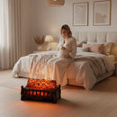 Black Insert Electric Fireplace One Heat Settings with Flame and Remote Control