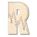 Unfinished Wood Layered Themed Letters | Pine Trees | A-Z | 2 Piece | up to 24"
