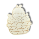 Unfinished Wood Etched Chick Easter Basket Shape | Paint By Line Crafts | up to 30" DIY