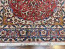 Red Persian Isfahan Rug 7x10 - Antique, Floral Medallion