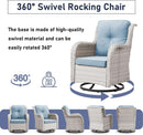 Comfortable 11 Piece Outdoor Furniture Set with Swivel Rockers