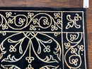Tibetan Rug 8x10, Wool and Silk, Raised Pattern, Black and Gold, Floral