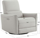 Cream Power Recliner Chair With USB Charging Lumbar Support