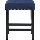 Blue Velvet Bar Table Set With Faux Marble Top 4 Piece