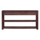 U_Style Stylish Entryway Console Table with 4 Drawers and 2 Shelves, Suitable for Entryways, Living Rooms.