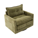 UNITED WE WIN Swivel Barrel Chair - Mid Century Modern Chair, Thick Padded Arm Chair with Solid Metal Base, Comfortable Single Sofa Chair, Swivel Accent Chair for Living Room Bedroom