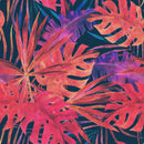 Red Monstera Leaves Wallpaper