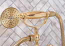 Handcrafted Unlacquered Brass Freestanding Bath Tub Filler