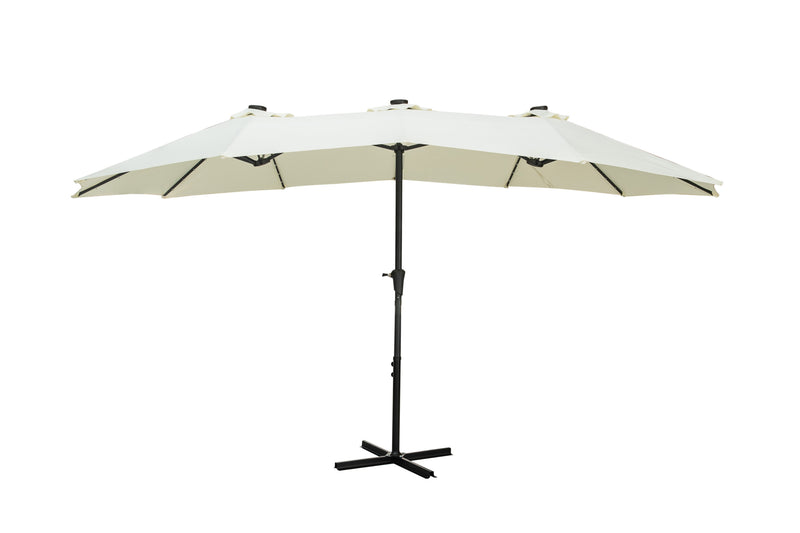 ainfox 15ft double-sided patio solar led lighted market umbrella Ainfox 15 x 8.8' Outdoor Double-Sided Market Patio Umbrella Solar Lighted 48 Led Light