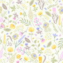 Voguish Yellow and Pink Flowers Wallpaper Vogue