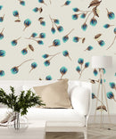 Contemporary Little Blue Flowers Wallpaper Fashionable