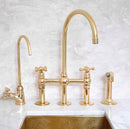 Elegant 3-Hole Brass Bridge Faucet for Timeless Charm