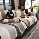 Striped Colorblock Non-Slip Sectional Couch Covers, Chenille Sofa Protector Cover