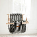 Indoor High Back Baby & Toddler Swing-Classic Black White Stripe