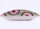 Handmade Velvet Pillow with insert – Sage Green & Lilac Circle Motif, 16x24"
