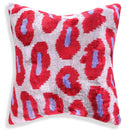 Red & Purple Ikat Velvet Pillow – 16x16in | Luxury Handmade Throw Pillow