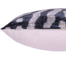 Handmade Velvet Pillow with insert – Blue-Gray Abstract Ikat, 16x24"