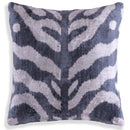 Gray Cream Ikat Silk Velvet Pillow – 16x16 Handmade Luxury Throw