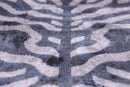 Handmade Velvet Pillow with insert – Blue-Gray Abstract Ikat, 16x24"