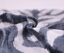 Gray Cream Ikat Silk Velvet Pillow – 16x16 Handmade Luxury Throw