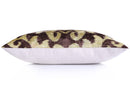 Handmade Velvet Pillow with insert – Gold & Brown Ikat Motif, 16x24"