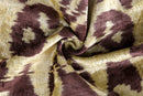 Handmade Velvet Pillow with insert – Gold & Brown Ikat Motif, 16x24"