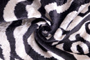Handmade Velvet Pillow with insert – Black & White Abstract Ikat, 16x24"