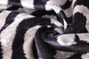 Handmade Velvet Pillow with insert – Black & White Abstract Ikat, 16x24"