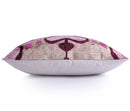 Blush & Magenta Heart Ikat Pillow – 16x16” Silk Velvet Handmade