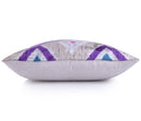 Violet & Indigo Diamond Ikat Pillow – 16x16” Silk Velvet Handmade