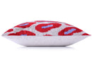 Red & Purple Ikat Velvet Pillow – 16x16in | Luxury Handmade Throw Pillow