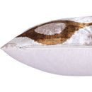 Luxury Handmade Ikat Silk Velvet Throw Pillow with insert , 16x24, Earth Tones
