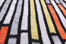 Handmade Velvet Pillow with insert – Modern Striped Ikat, Sunset Tones, 16x24"