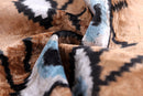 Handmade 16x16 Velvet Pillow – Evil Eye Pattern in Blue & Tan Brown