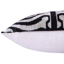 Handmade 16x16 Velvet Pillow – Black & White Ikat Medallion