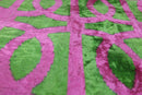 Handmade Pink & Green Ikat Velvet Throw Pillow – 16x24 Luxury Accent